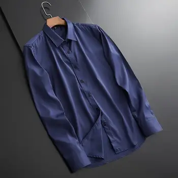 2023 Рубашки Мужские Весенне-осенние мужские Модные Студенческие в течение длительного времени официально одевают профессиональные тонкие рубашки